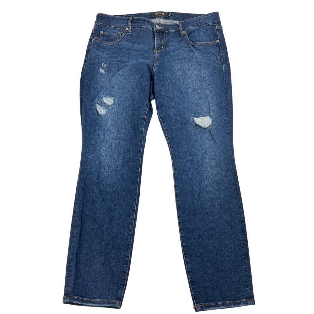 Torrid Womens Skinny Distressed Jeans Size 18R Five Pocket